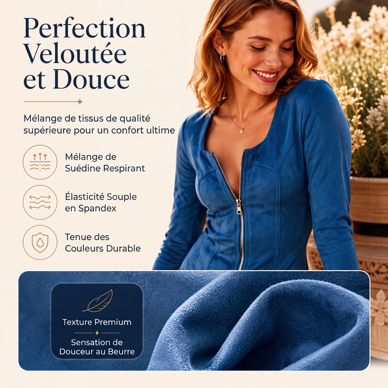 Robe ajustée pour femme avec demi-fermeture éclair et franges