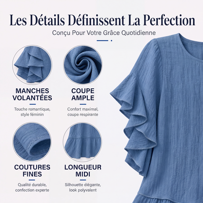 ☀️ OFFRE D'ÉTÉ · -50 % | Robe Ample à Manches Volantées