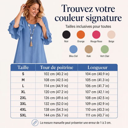 ☀️ OFFRE D'ÉTÉ · -50 % | Robe Ample à Manches Volantées