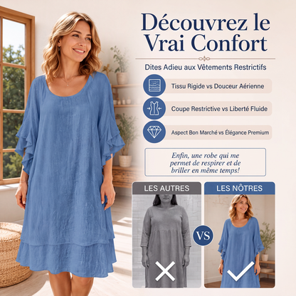 ☀️ OFFRE D'ÉTÉ · -50 % | Robe Ample à Manches Volantées