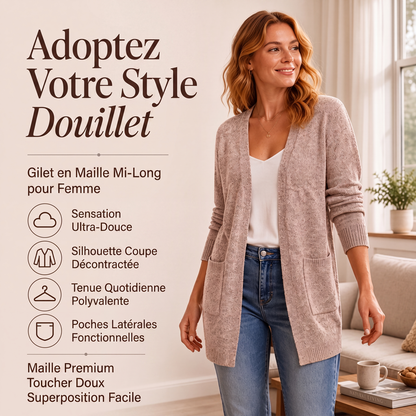 ✨ OFFRE PRIVILÈGE · -50 % | Cardigan Femme en Maille – Chic & Décontracté