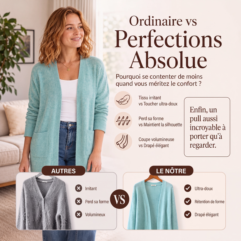 ✨ OFFRE PRIVILÈGE · -50 % | Cardigan Femme en Maille – Chic & Décontracté