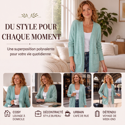 ✨ OFFRE PRIVILÈGE · -50 % | Cardigan Femme en Maille – Chic & Décontracté