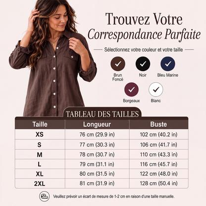 ✨ OFFRE PRIVILÈGE · -50 % | Robe Chemise Femme en Coton & Lin