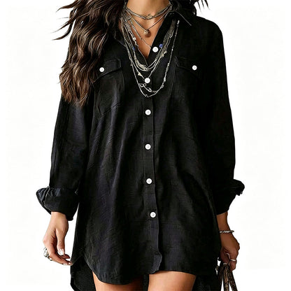 ✨ OFFRE PRIVILÈGE · -50 % | Robe Chemise Femme en Coton & Lin
