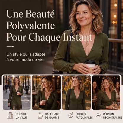 Robe femme à manches volantées et franges