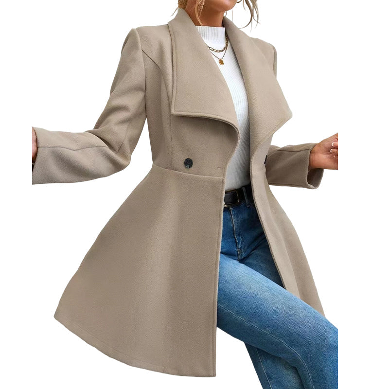 ✨ OFFRE PRIVILÈGE · -50 % | Manteau Femme Cintré à Double Boutonnage