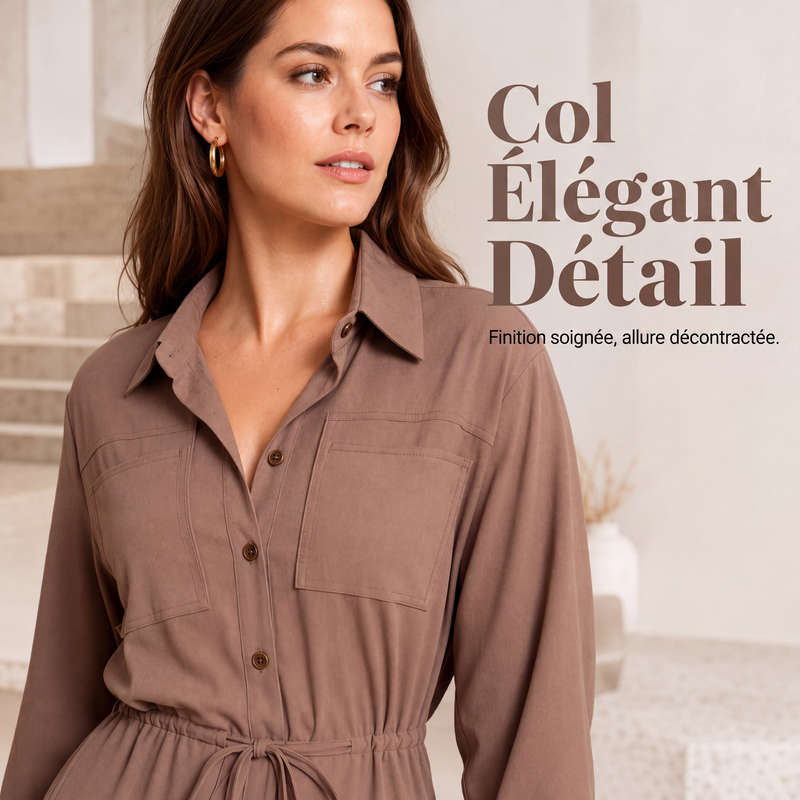✨ OFFRE PRIVILÈGE · -50 % | Combinaison Chemise Femme à Jambes Larges