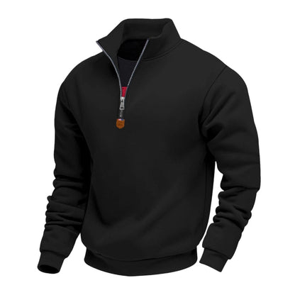 Pull à col montant et quart de zip pour homme