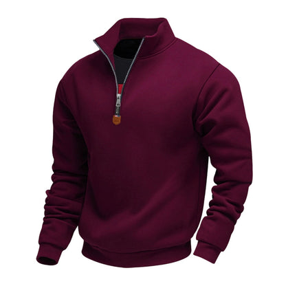 Pull à col montant et quart de zip pour homme