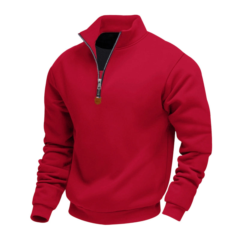 Pull à col montant et quart de zip pour homme