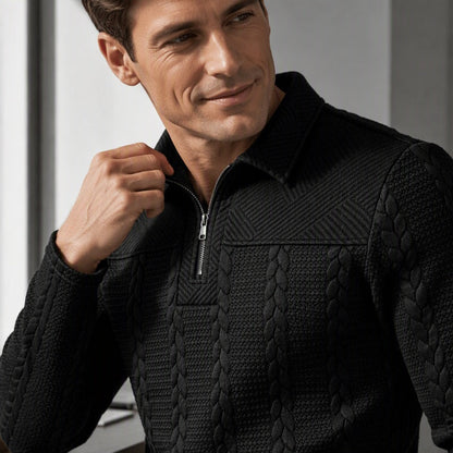 T-shirt à manches longues et demi-zip pour homme