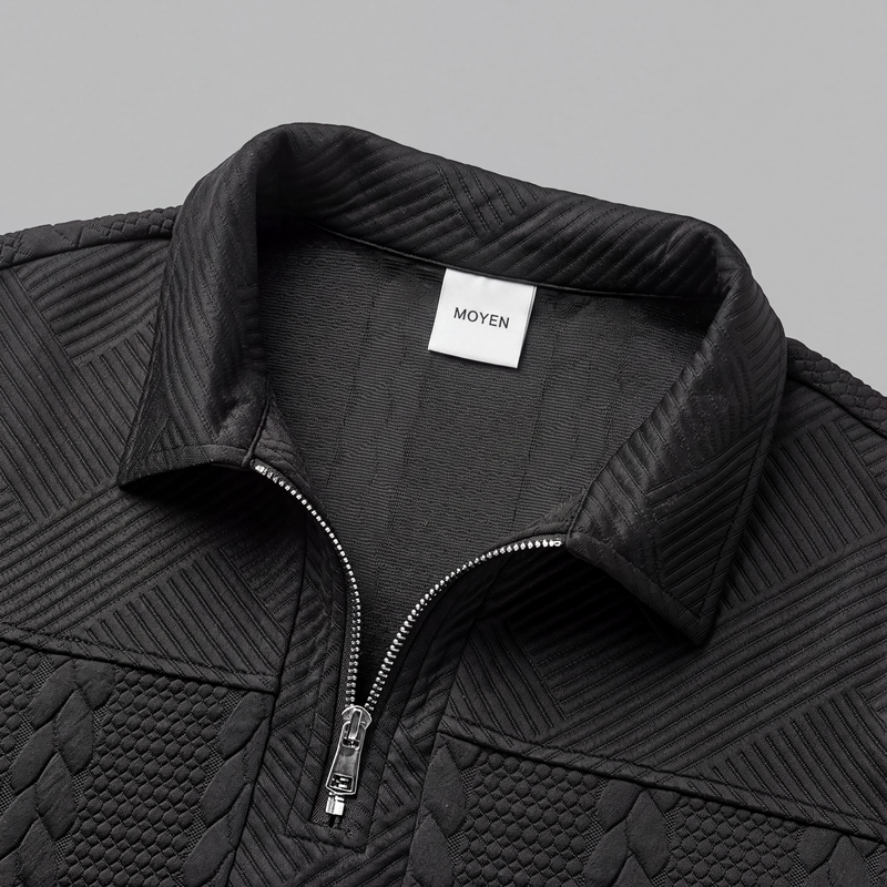 T-shirt à manches longues et demi-zip pour homme