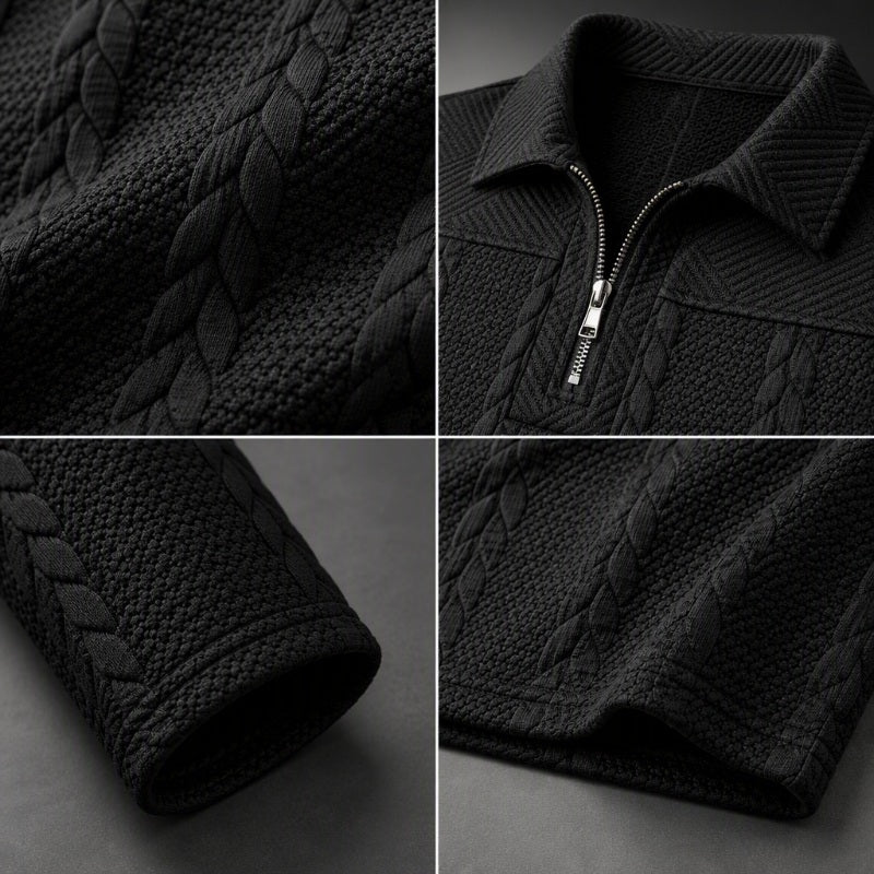 T-shirt à manches longues et demi-zip pour homme