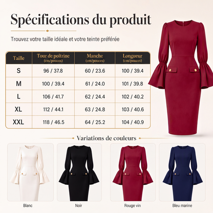 Robe fourreau élégante à col rond pour femme