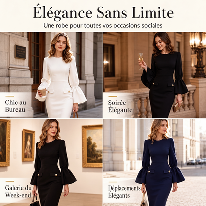 Robe fourreau élégante à col rond pour femme
