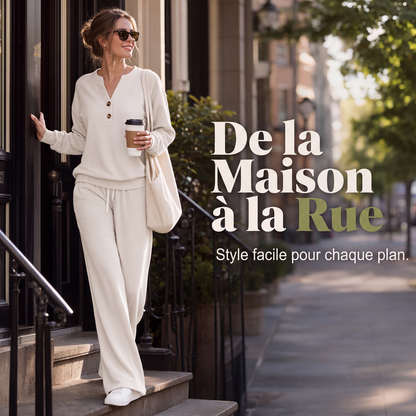 Ensemble top fluide et pantalon large pour femme