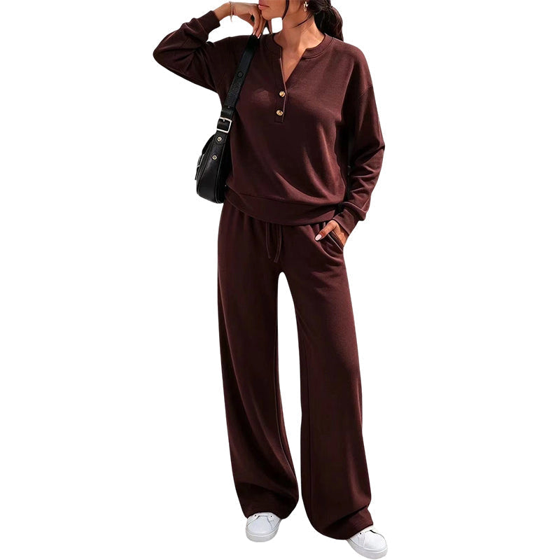 Ensemble top fluide et pantalon large pour femme