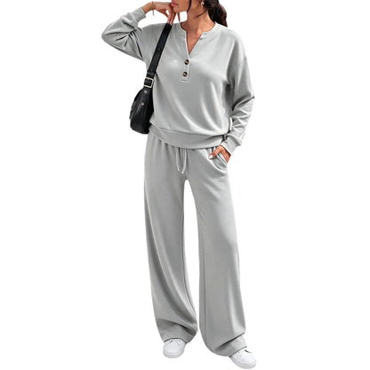 Ensemble top fluide et pantalon large pour femme