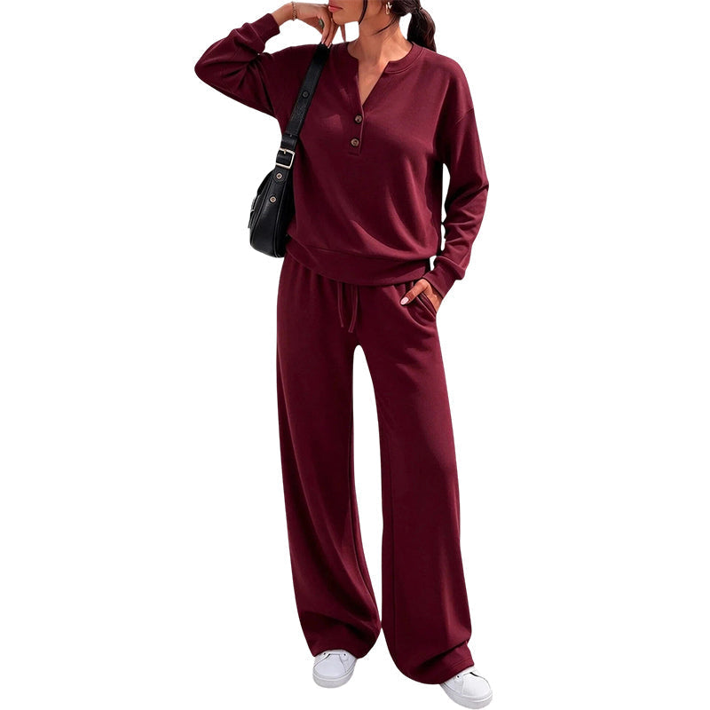 Ensemble top fluide et pantalon large pour femme