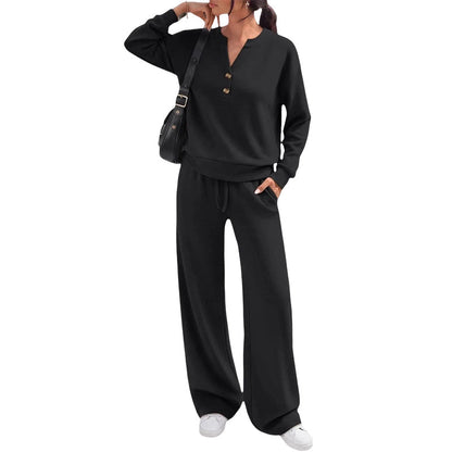 Ensemble top fluide et pantalon large pour femme