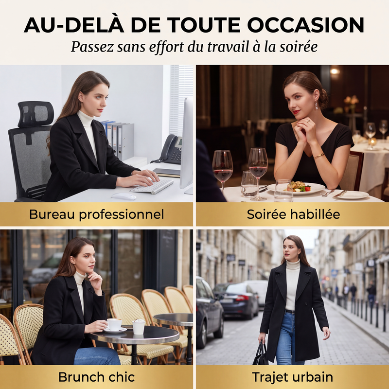 Manteau cape élégant pour femme à col montant