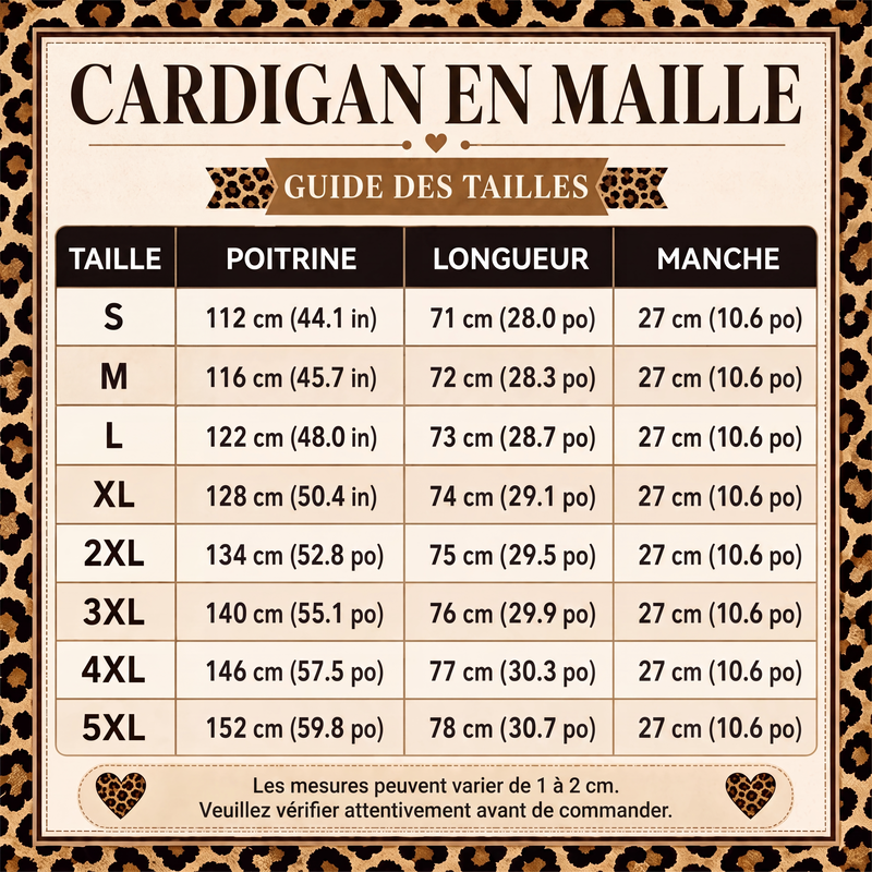 Cardigan en maille à imprimé léopard chic pour femme