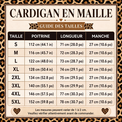 Cardigan en maille à imprimé léopard chic pour femme
