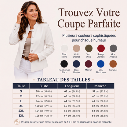 Blazer élégant ajusté pour femme avec boutons dorés