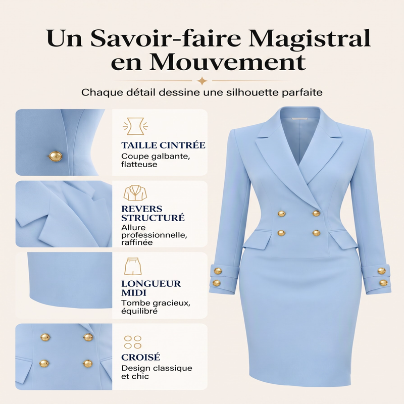 Robe blazer double boutonnage pour femme