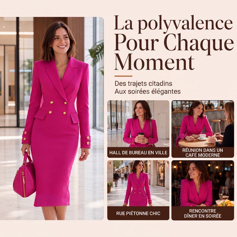 Robe blazer double boutonnage pour femme