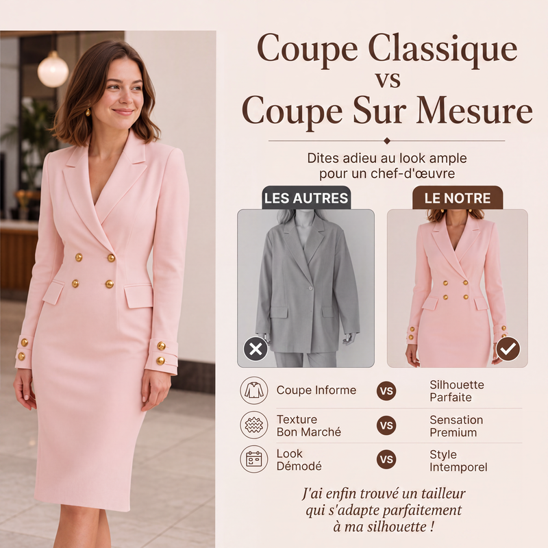 Robe blazer double boutonnage pour femme