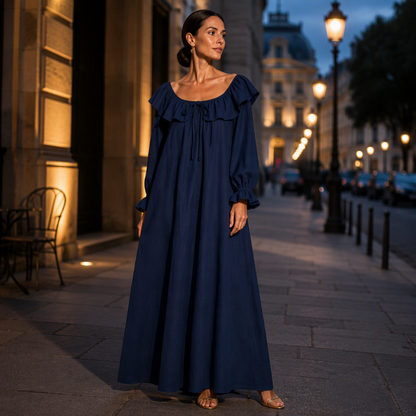 Robe longue décontractée à épaules dénudées pour femme