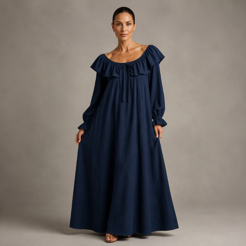 Robe longue décontractée à épaules dénudées pour femme