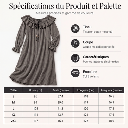 Robe longue décontractée à épaules dénudées pour femme