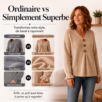 Pull en maille col V pour femme
