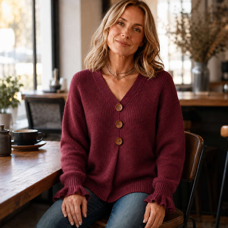 Pull en maille col V pour femme