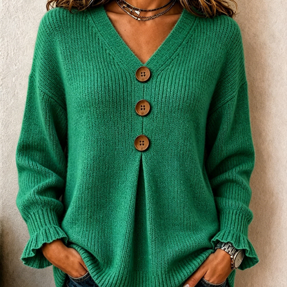Pull en maille col V pour femme