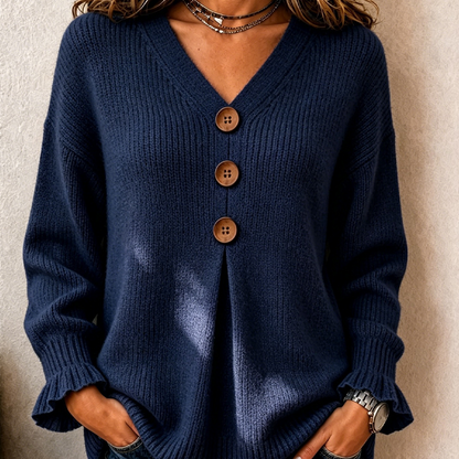 Pull en maille col V pour femme