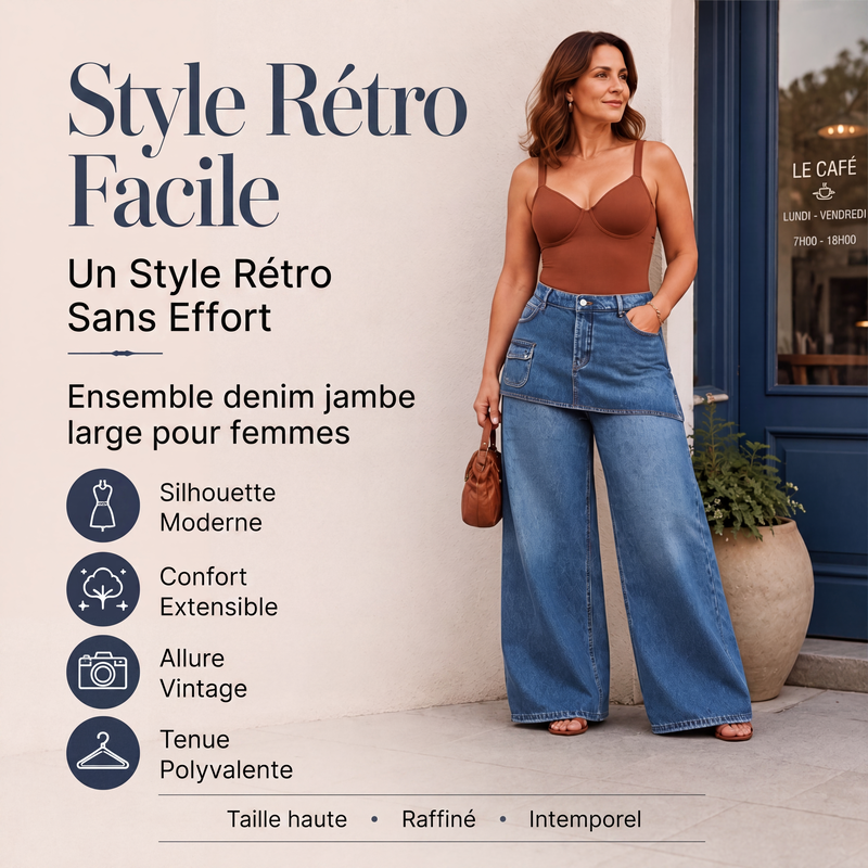 Jupe superposée pour femme sur jean en denim