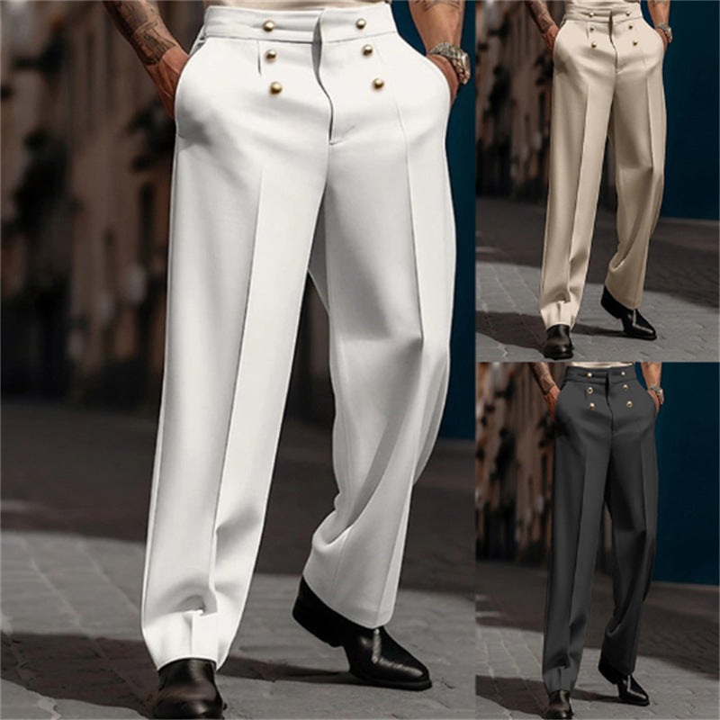 Pantalon de costume droit formel pour homme