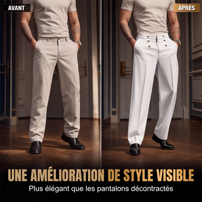 Pantalon de costume droit formel pour homme