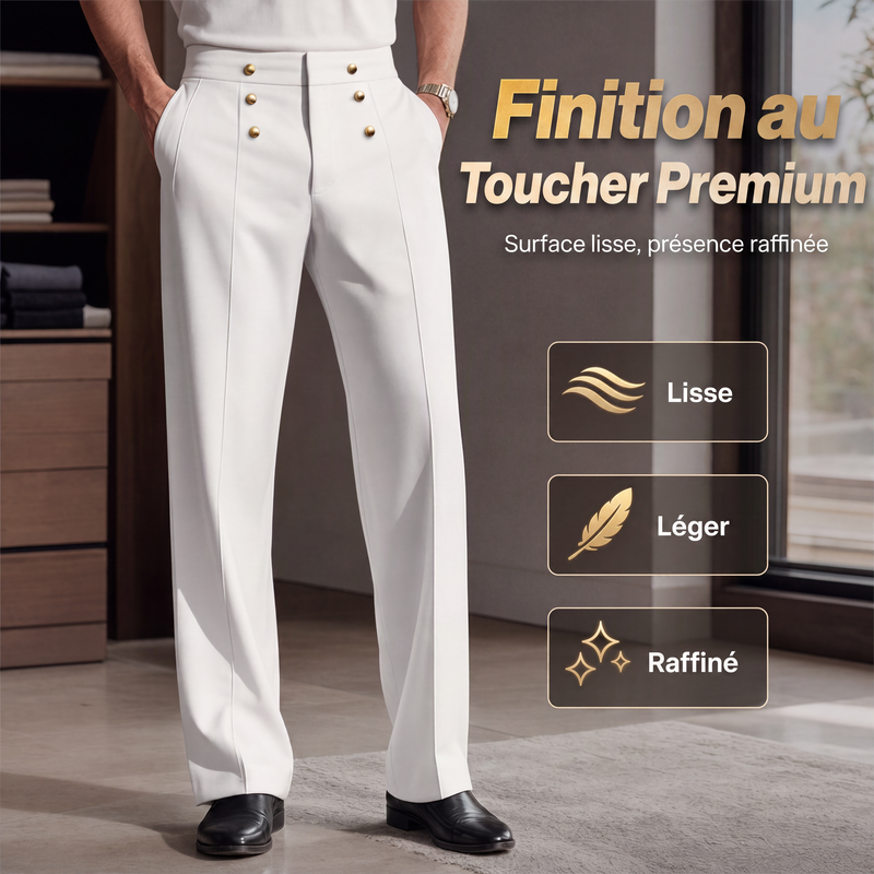 Pantalon de costume droit formel pour homme