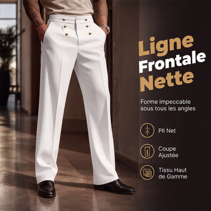 Pantalon de costume droit formel pour homme