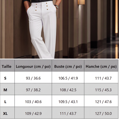 Pantalon de costume droit formel pour homme