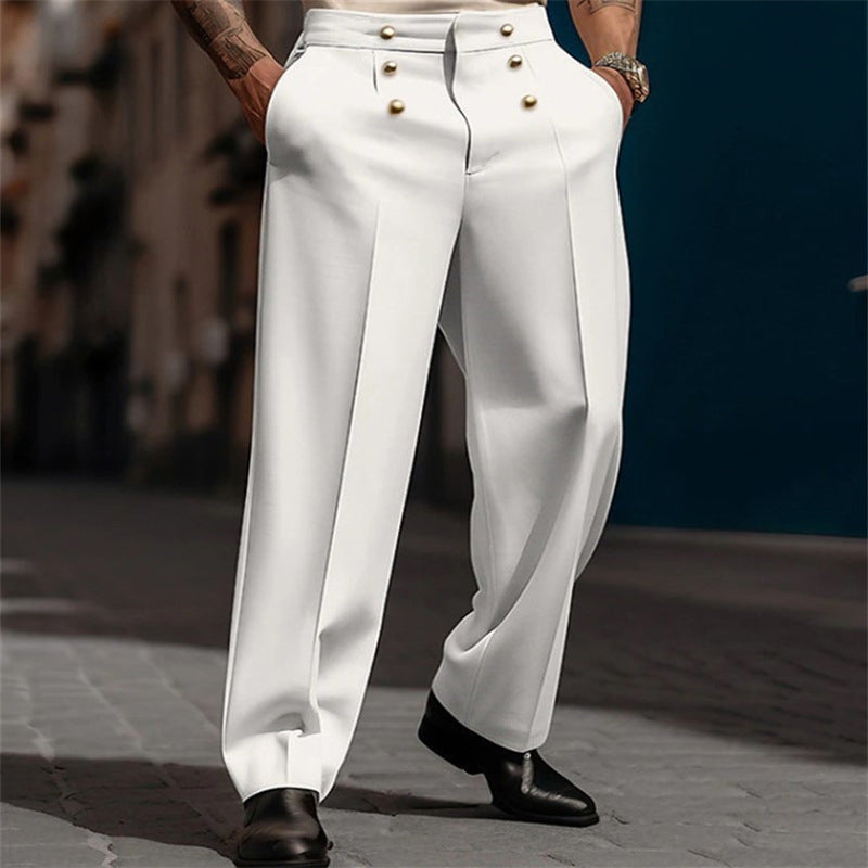 Pantalon de costume droit formel pour homme