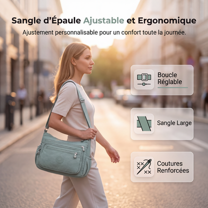 💐 -50% DE RÉDUCTION – OFFRE FLASH ! Sac à bandoulière en nylon léger avec plusieurs poches – parfait pour les voyages et l'usage quotidien 🎒⚡