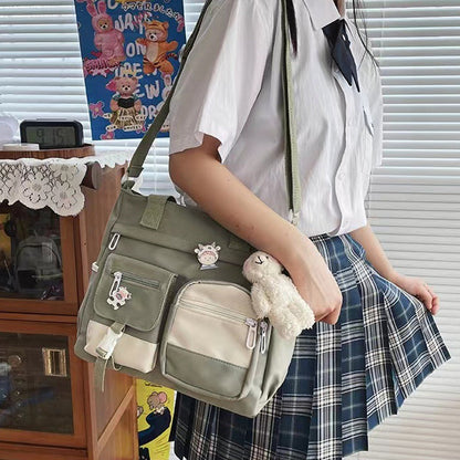 📢📢50% DE RÉDUCTION !! ⏰Joli sac à bandoulière pour adolescentes avec 2 écussons