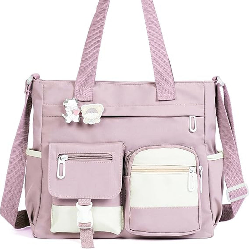 📢📢50% DE RÉDUCTION !! ⏰Joli sac à bandoulière pour adolescentes avec 2 écussons