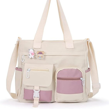 📢📢50% DE RÉDUCTION !! ⏰Joli sac à bandoulière pour adolescentes avec 2 écussons